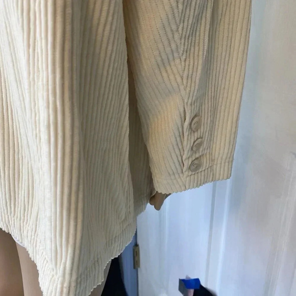 VTG Newport News Jacket Blazer Women's 16W Ivory Wide Wale Corduroy Pocket 2BTN - Picture 7 of 12